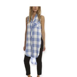 Rails Blue and White Plaid Sleeveless Dress